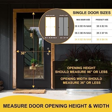 Iduontis Magnetic Screen Door Easy Installation Bug-Proof