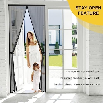Iduontis Magnetic Screen Door Easy Installation Bug-Proof