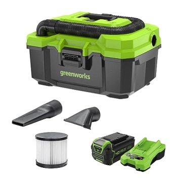 Greenworks 40V Brushless Wet Dry Vacuum - Powerful Cordless Cleaning