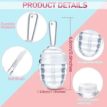 28 Pieces Honey Pots Shaped Lip Gloss Tube Empty Lip Gloss Containers Lip Balm Bottle Refillable Cut...