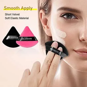 BLAAROOM 6 Pieces Powder Puff Face Makeup Velour Soft Triangle Powder Puffs - for Loose Powder Mineral Powder Body Powder Wet Dry Cosmetic Foundation Sponge Makeup Tool