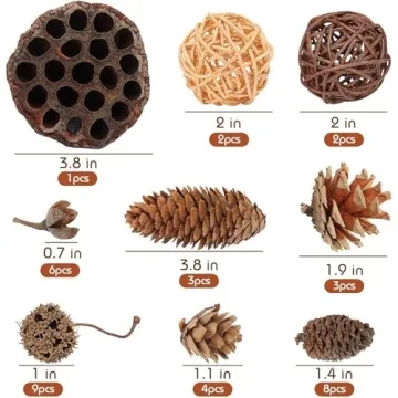 DomeStar Pine Cone Set 38PCS for Christmas Decor