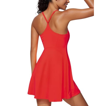 CRZ YOGA UPF 50+ Tennis Dress for Women with Built-in Shorts and Bras Athletic Workout Exercise Golf...