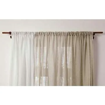 Solino Home 100% Pure Linen Sheer Curtain 102 Inches Long – European Flax Window Sheer Light Natural Curtain Panel 52 x 102 Inch – Light Filtering Rod Pocket Curtain for Bedroom, Living Room