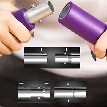 Pilates Exercise Resistance Band, Yoga Pilates Bar Reformer Kit, Portable Pilates Stick Fitness Bar, Home Gym Pilates with Foot Loop for Total Body Workout… (PLT01-purple)