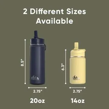 Hydrapeak Mini 14oz Water Bottle with Straw Lid, Stainless Steel Double Wall Insulated Water Bottle | Leak-Proof and Spill-Proof Water Bottle, 24 Hours Cold (Camo)
