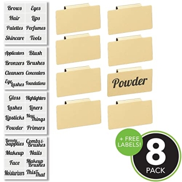 mDesign Clip-On Basket and Bin Tags for Organizing Cosmetics