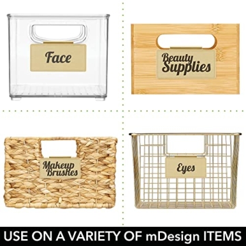 mDesign Clip-On Basket and Bin Tags for Organizing Cosmetics