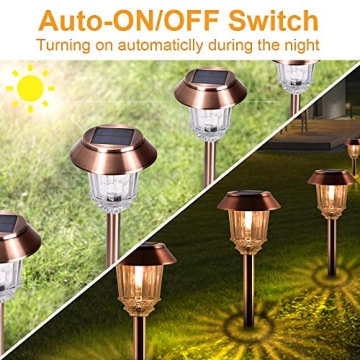 XMCOSY+ Solar Lights Waterproof - Dimmable Outdoor Pathway Lights