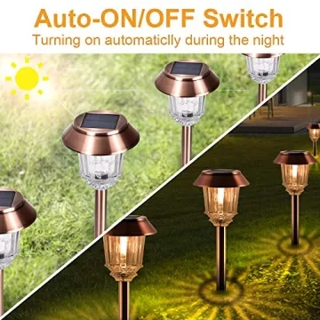 XMCOSY+ Solar Lights Waterproof - Dimmable Outdoor Pathway Lights