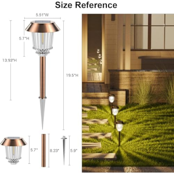 XMCOSY+ Solar Lights Waterproof - Dimmable Outdoor Pathway Lights