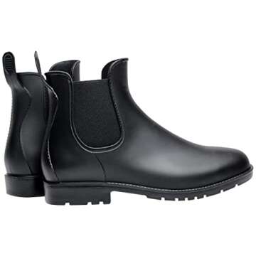 Yvmurain Women's Short Rain Boots Waterproof Work Shoes Lightweight Anti Slip Garden Shoes Rubber Ankle Chelsea Booties