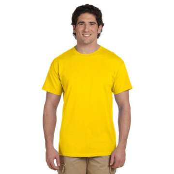 Gildan Men's G2000 Ultra Cotton T-shirt in Bright Daisy Color - Perfectly Fitted Large