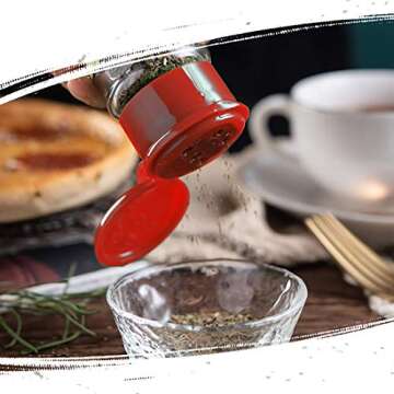 Kingrol 15 Pack Plastic Spice Jars with Red Sifter Caps, 3 FL OZ Reusable Seasoning Jars for Spices, Herbs, Powders, Glitters, Craft Supplies