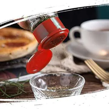 Kingrol 15 Pack Plastic Spice Jars with Red Sifter Caps, 3 FL OZ Reusable Seasoning Jars for Spices, Herbs, Powders, Glitters, Craft Supplies