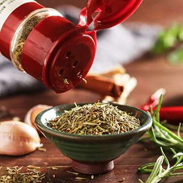 Kingrol 15 Pack Plastic Spice Jars with Red Sifter Caps, 3 FL OZ Reusable Seasoning Jars for Spices, Herbs, Powders, Glitters, Craft Supplies