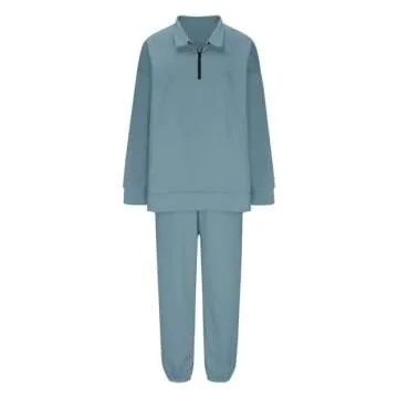 Sweatsuits Women 2 Piece Outfit Jogger Sets Quarter Zip Pullover Sweatshirt High Waisted Joggers Sweatpants with Pockets Track Suits Comfy Matching Athleisure Lounge Pants Sets Airport Travel Outfit