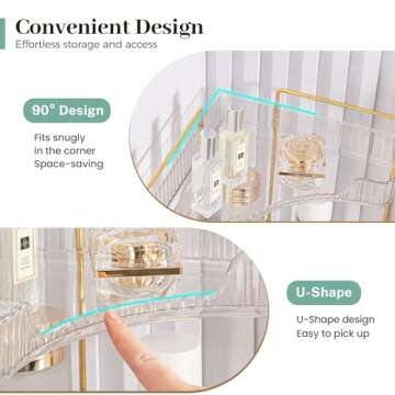 Aveniee Corner Bathroom Organizer - 3-Tier Makeup Shelf