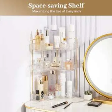 Aveniee Corner Bathroom Organizer - 3-Tier Makeup Shelf