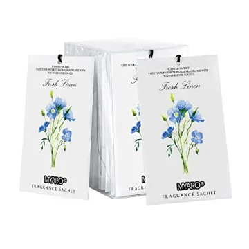 MYARO 12 Packs Linen Scented Sachets for Drawer and Closet, Long-Lasting Sachets Bags Air Freshener ...
