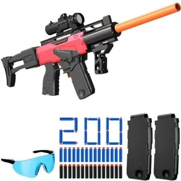 Romker Automatic Toy Gun: Electric Foam Blaster with 200 Darts & USB Recharge