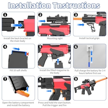 Romker Automatic Toy Gun Electric Foam Blaster 200 Darts