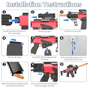 Romker Automatic Toy Gun Electric Foam Blaster 200 Darts