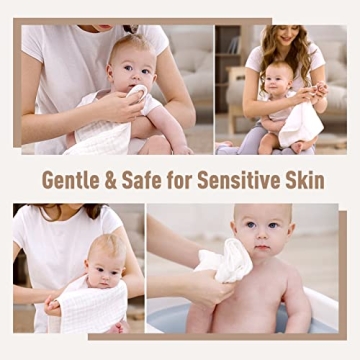 Yoofoss 10-Pack Muslin Burp Cloths Soft Absorbent Cotton