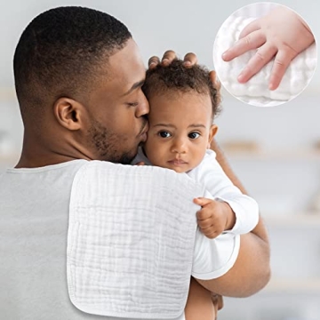 Yoofoss 10-Pack Muslin Burp Cloths Soft Absorbent Cotton