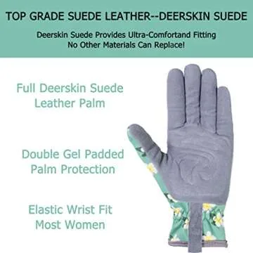 SKYDEER Women Gardening Gloves - Soft Deerskin Leather