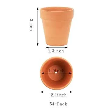 Yishang 2 inch Small Terracotta Pots with Drainage Holes,Mini Clay Ceramic Pottery Planter,Cactus Fl...