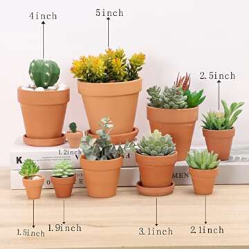 Yishang 2 inch Small Terracotta Pots with Drainage Holes,Mini Clay Ceramic Pottery Planter,Cactus Flower Nursery Terra Cotta Pots,for Indoor/Outdoor Succulent Plants,Crafts,Wedding Favor-54 Pack