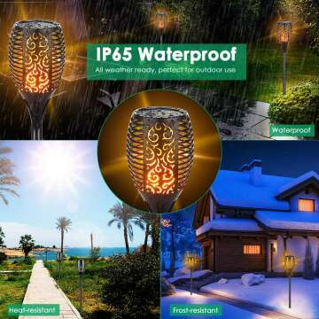 Flickering Flame Solar Torch Lights - TomCare 4 Pack