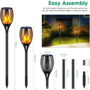 Flickering Flame Solar Torch Lights - TomCare 4 Pack