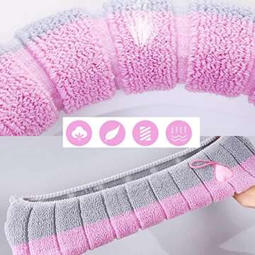 4 Pieces Toilet Seat Pad Toilet Seat Covers with Handle Soft Bathroom Toilet Lid Cover Cushion Thick...