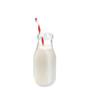 Premium Vials Glass Milk Bottles with Reusable Lids & Straws