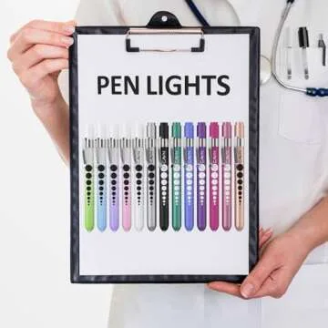 CAVN Pen Light with Pupil Gauge LED Penlight for Nurses Doctors, 2 Pcs Reusable Medical Penlight for Nursing Students (Black/White)