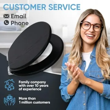 Sanilo Toilet Seat ROUND with Soft Close, Quiet and Slow Close Lid and Seat, Strong Bumpers and Hinges, Black Wood