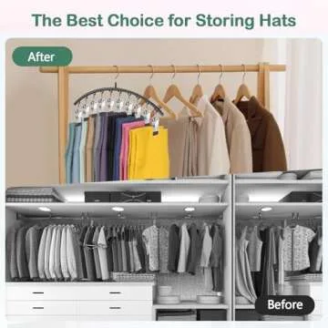 Legging Organizer for Closet,Pants Hangers, Metal Yoga Pants Hangers 2 Pack w/10 Clips, Space Saving Hanging Closet Organizer w/Closet Organizers and Storage for Pants Skirts Scarf Legging