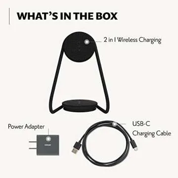 COURANT MAG:2 Wireless Charging Stand - Belgian Linen - 2 in 1 Multi-Device Charger - Magnetic Stand for MagSafe iPhones 16, 15, 14, 13, 12 with Charging Base for AirPod Cases, (Charcoal)