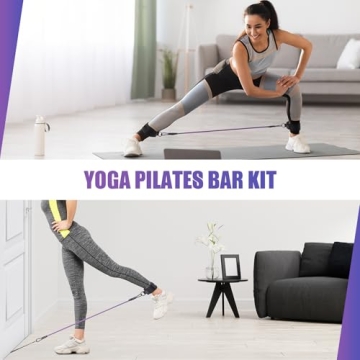 Compact Pilates Bar Kit with Resistance Bands for Home Exercise
