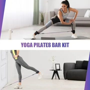 Compact Pilates Bar Kit with Resistance Bands for Home Exercise