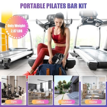 Compact Pilates Bar Kit with Resistance Bands for Home Exercise