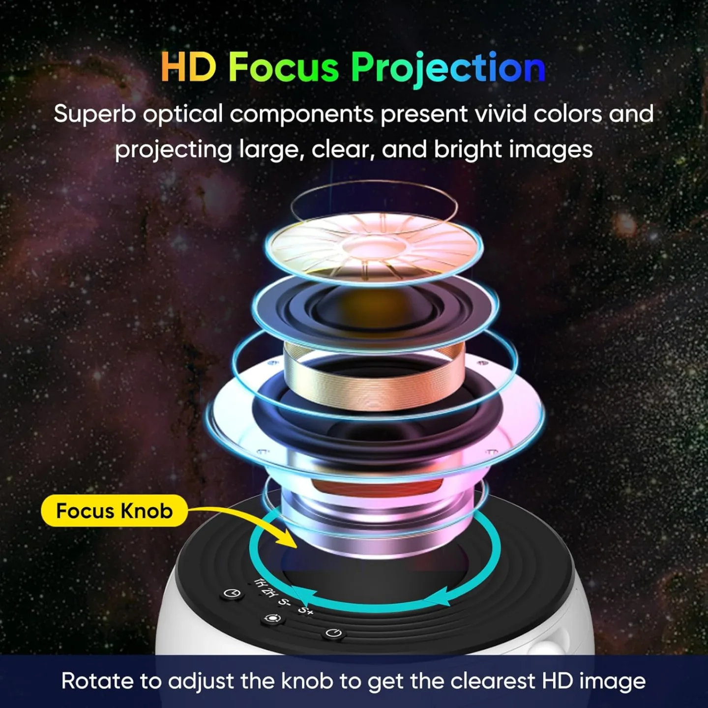 HD Galaxy Projector for Kids - Star & Planetarium Light