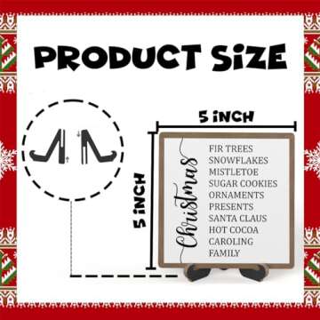 Christmas Desk Decor Sign, Christmas Decorations Indoor, Christmas Sign For Home Room Table Shelf, W...