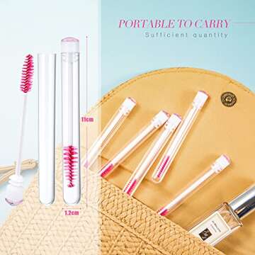 80 Pieces Disposable Mascara Brushes Tubes Set, 40 Pieces Empty Mascara Wand Tube with 40 Pieces Eye...