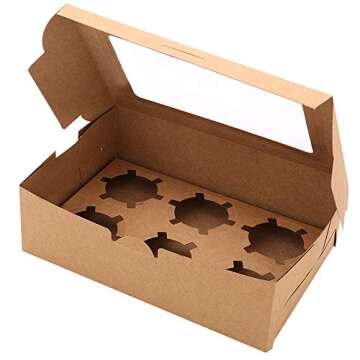 30-Set Cupcake Boxes with Inserts and Window - Perfect for Events!