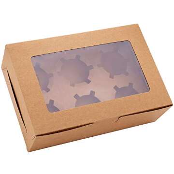 30-Set Cupcake Boxes with Inserts and Window - Perfect for Events!