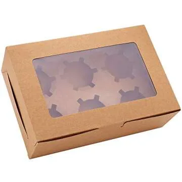 30-Set Cupcake Boxes with Inserts and Window - Perfect for Events!