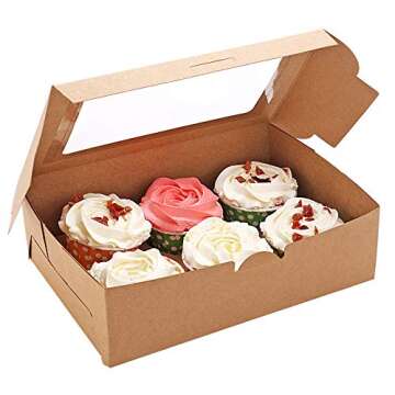 30-Set Cupcake Boxes with Inserts and Window - Perfect for Events!